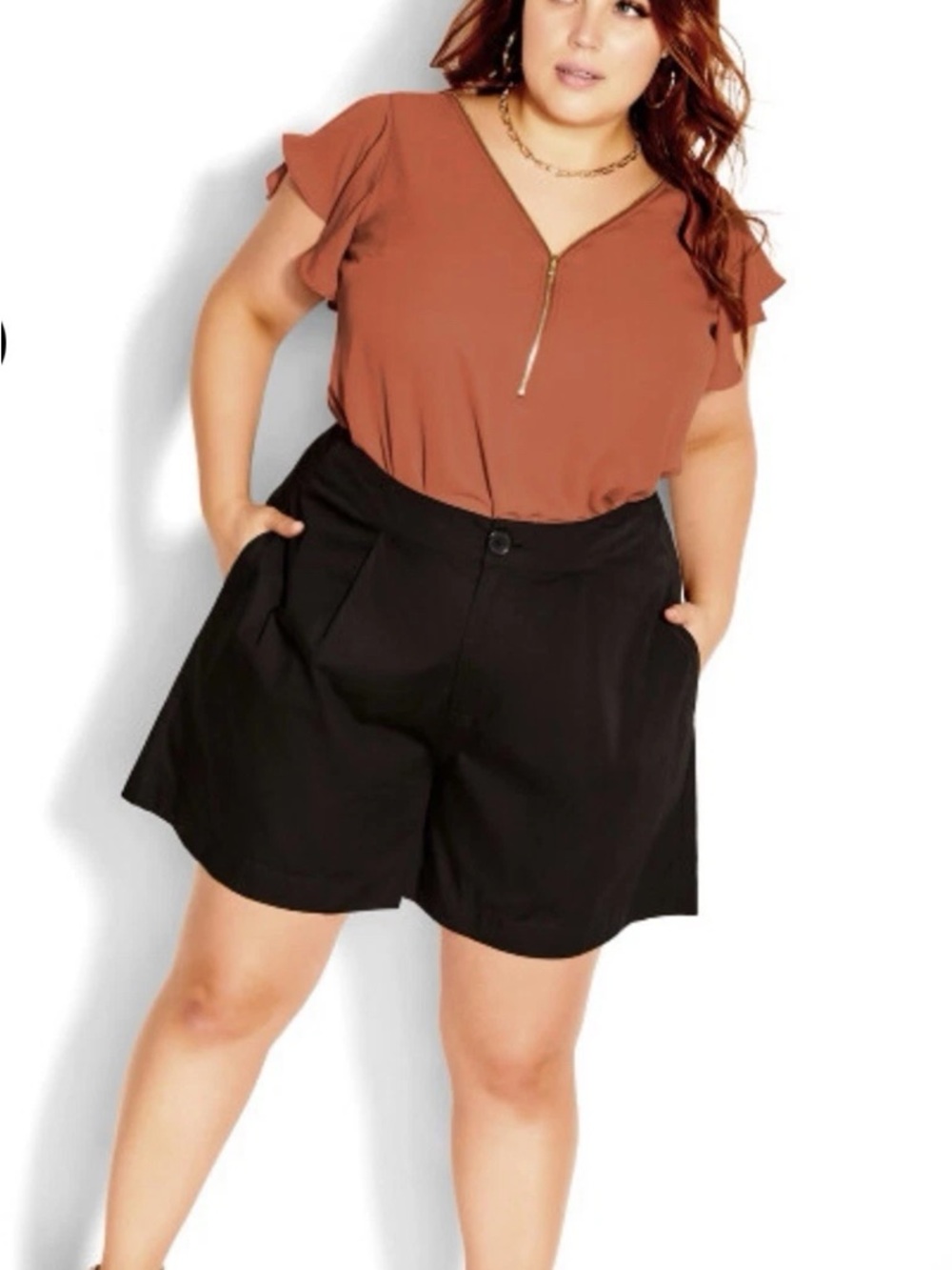 City Chic - Black Shorts - Plus Size 12 - Black - NWT